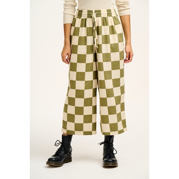 NWT Lucy & Yak Chuck Pants // Pistachio Checkerboard Print - Picture 1 of 4